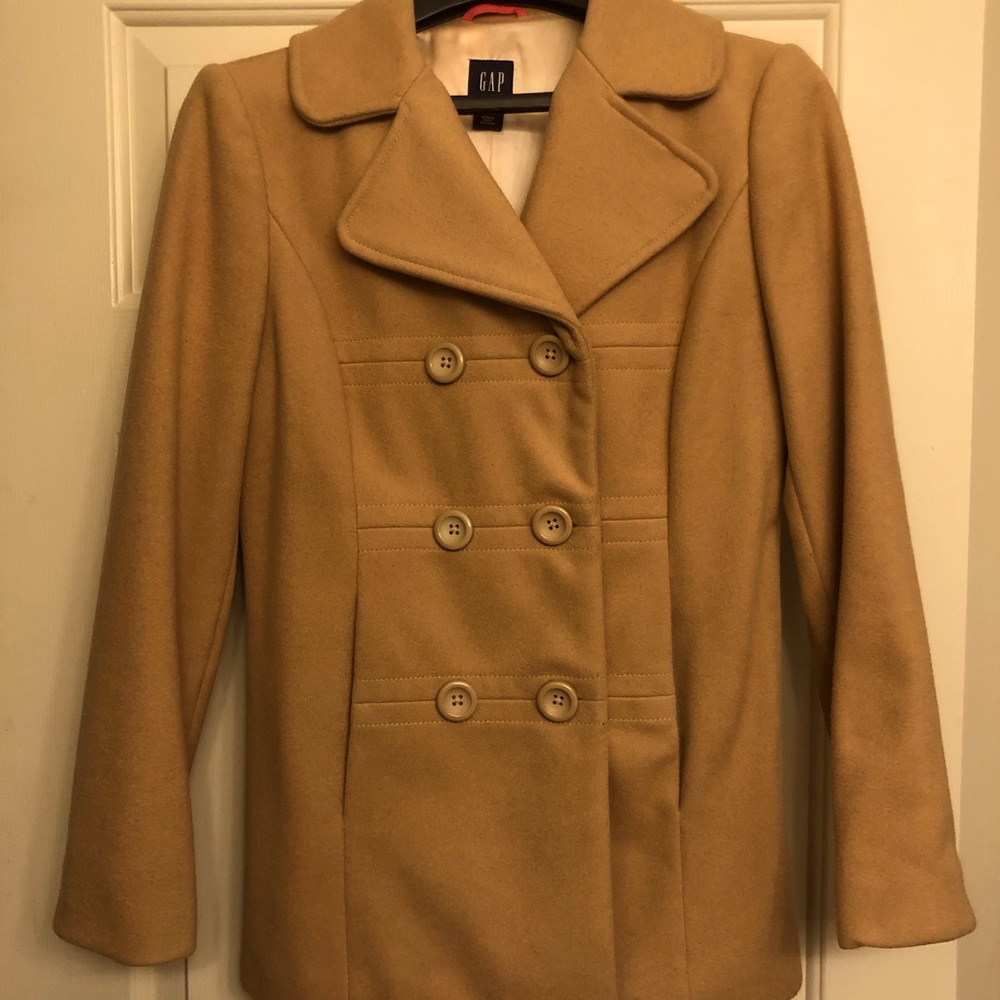 Gently worn camel pea coat